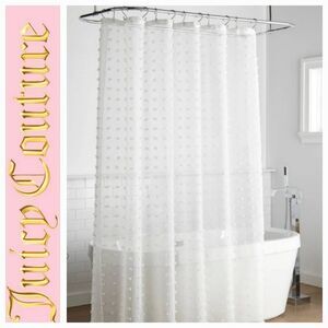 Juicy Couture Home Etched Shower Curtain Liner- White